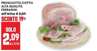 Pam Prosciutto cotto alta qualità Ferrarini offerta