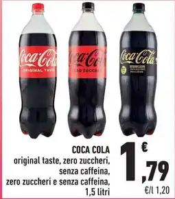 Conad City Coca Cola original taste, zero zuccheri, senza caffeina, zero zuccheri e senza caffeina offerta