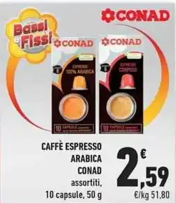 Conad City Caffè espresso arabica Conad assortiti offerta