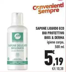 Conad City Sapone delicato biologico Bios & Derma offerta
