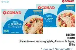 Conad City Filetto Conad di branzino con verdure grigliate, di orata alla ligure offerta
