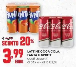 Pam Lattine Coca Cola, Fanta o Sprite offerta
