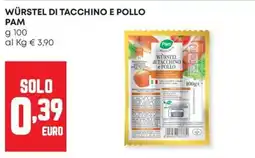 Panorama Würstel di tacchino e pollo Pam offerta