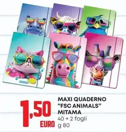 Panorama Maxi quaderno "FSC Animals" Mitama offerta