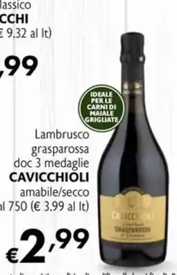 Eurospesa Lambrusco grasparossa doc CAVICCHIOLI offerta