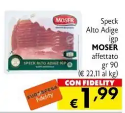 Eurospesa Speck Alto Adige igp MOSER affettato offerta