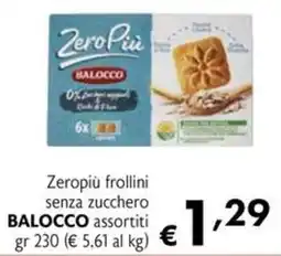 Eurospesa Zeropiù frollini senza zucchero BALOCCO offerta