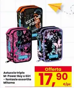 Interspar Astuccio triplo M-Power Boy o Girl - fantasia assortite Mitama offerta