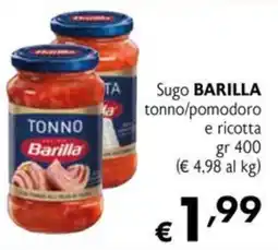 Eurospesa Sugo BARILLA tonno/pomodoro e ricotta offerta