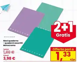 Interspar Maxi quaderno - quaderni assortiti Monocromo offerta