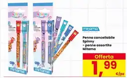 Interspar Penna cancellabile Spinny - penne assortite Mitama offerta