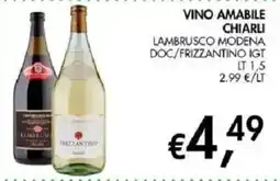 Coal Vino amabile chiarli offerta