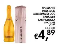 Coal Spumante Prosecco Millesimato Doc Extra Dry Sant'Orsola Lux/Rosé offerta