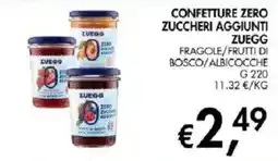 Coal Confettura zero zuccheri aggiunti Zuegg offerta