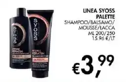 Coal Linea Syoss Palette Shampoo/Balsamo/Mousse/Lacca offerta