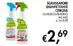 Coal Sgrassatore disinfettante Citrosil classico/bagno offerta