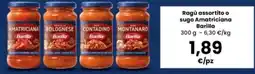 Interspar Ragù assortito o sugo Amatriciana Barilla offerta