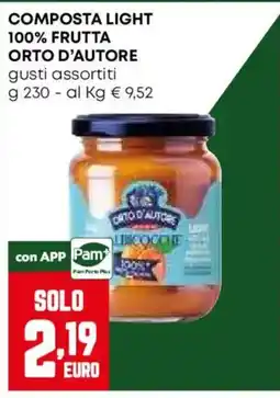 Pam Composta light 100% frutta orto d'autore offerta