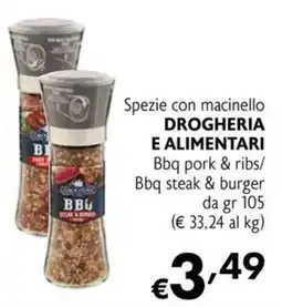 Eurospesa Spezie con macinello Bbq pork & ribs/ Bbq steak & burger offerta