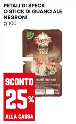 Pam Petali di speck o stick di guanciale negroni offerta