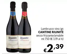 Eurospesa Lambrusco vino igt Cantine Riunite offerta