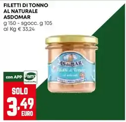 Pam Filetti di tonno al naturale Asdomar offerta
