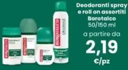 Interspar Deodoranti spray e roll on assortiti Borotalco offerta