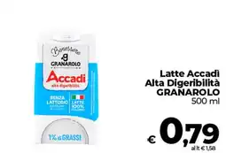 Coop Radenza Latte Accadi Alta Digeribilità Granarolo offerta