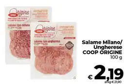 Coop Radenza Salame Milano/Ungherese COOP ORIGINE offerta