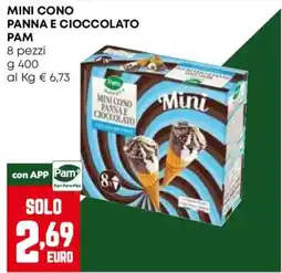 Pam Mini cono panna e cioccolato Pam offerta