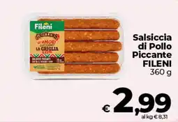 Coop Radenza Salsiccia di Pollo Piccante Fileni offerta