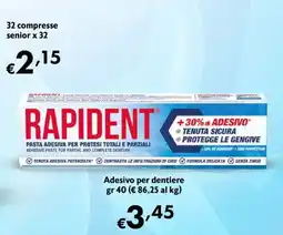 Eurospesa Rapident pasta adesiva per protesi totali e parziali offerta