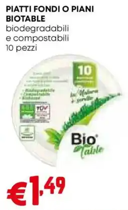 Pam Piatti fondi o piani biotable offerta