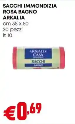 Pam Sacchi immondizia rosa bagno Arkalia offerta