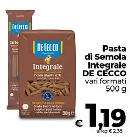 Coop Radenza Pasta di Semola Integrale DE CECCO offerta