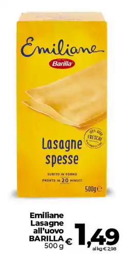 Coop Radenza Emiliane Lasagne all'uovo BARILLA offerta