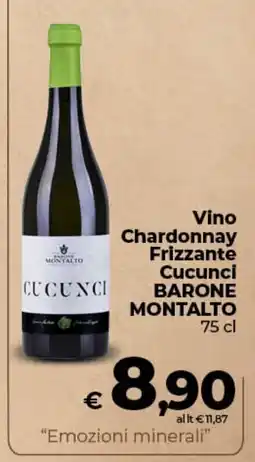 Coop Radenza Vino Chardonnay Frizzante Cucunci Barone Montalto offerta