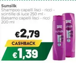 Coop Trentino Sunsilk Shampoo capelli lisci - ricci - scintille di luce Balsamo capelli lisci - ricci offerta