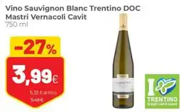 Coop Trentino Vino Sauvignon Blanc Trentino DOC Mastri Vernacoli Cavit offerta