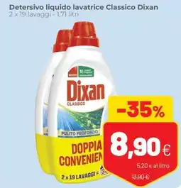 Coop Trentino Detersivo liquido lavatrice Classico Dixan offerta