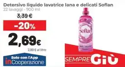 Coop Trentino Detersivo liquido lavatrice lana e delicati Soflan offerta