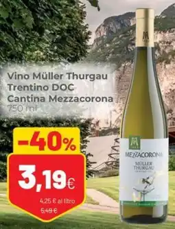 Coop Trentino Vino Müller Thurgau Cantina Mezzacorona offerta