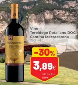 Coop Trentino Vino Teroldego Rotaliano DOC Mezzacorona offerta