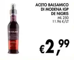 èccoMI Aceto balsamico di Modena IGP de Nigris offerta