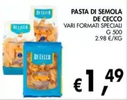 èccoMI Pasta di semola De Cecco offerta