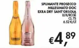 Maxi Coal Spumante Prosecco Millesimato DOC Extra Dry Sant'Orsola Lux/Rose offerta