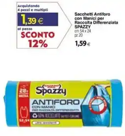 Docks Cash&Carry Sacchetti Antiforo con Manici per Raccolta Differenziata Spazzy offerta