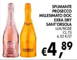 èccoMI Spumante Prosecco Millesimato Doc Extra Dry Sant'Orsola Lux/Rosè offerta