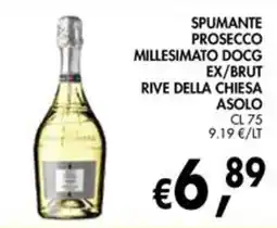 èccoMI Spumante Prosecco Millesimato DOCG Ex/Brut Rive Della Chiesa Asolo offerta