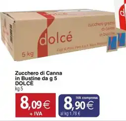 Docks Cash&Carry Zucchero di Canna in Bustine DOLCÉ offerta